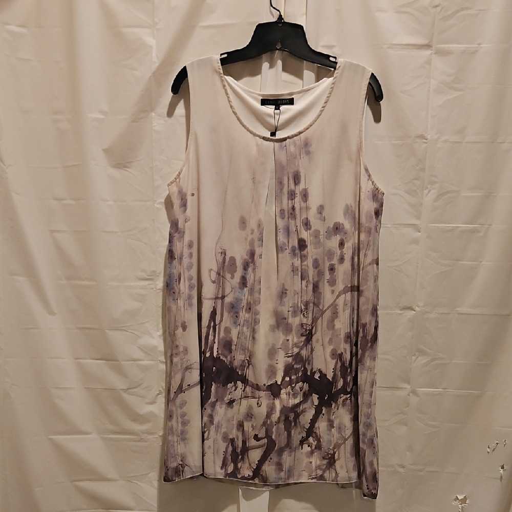 Elegant Sleeveless Top in Purple and Cream